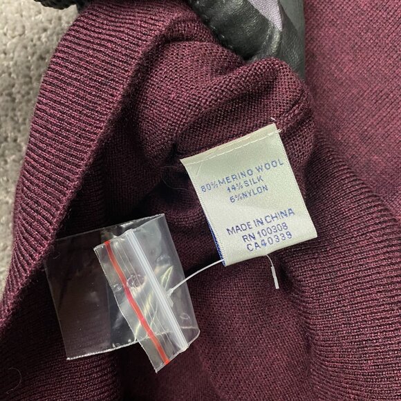 Peter Millar Crown Soft Sweater Men's XL Merino Wool Silk Burgundy V Neck Knit - Picture 9 of 10